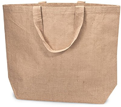 TBF Jute Burlap Beach Tote Bags Eco-Friendly Shopping Totes w/Cotton Lining (1, Extra Large (24 W x 19 H x 6 D))