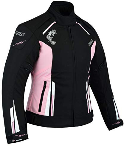 Damen Motorrad Roller Jacke Damen Motorrad Wasserdicht Jacke (XS, Rosa)