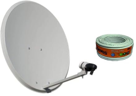 Tecatel Kit d'antenne Parabole 60 cm + Rouleau de 20 m de Tissu + LNB Illusion