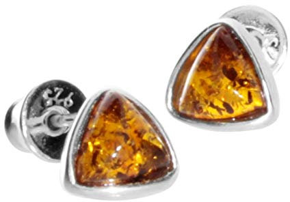 Ohrstecker - Classic 6x6x6 mm - Silber 925/000 - Bernstein