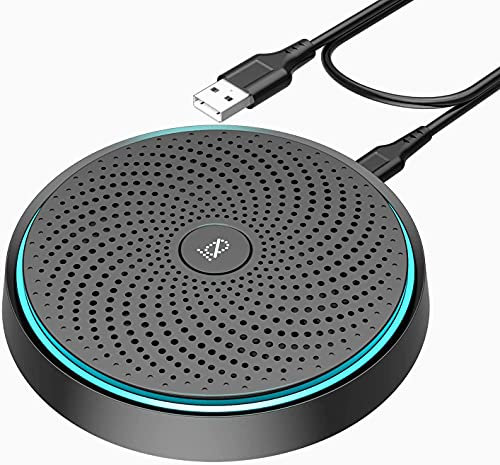 Monodeal Conference Microphone with Mute Button, Upgraded USB Microphone for Laptop PC,Omnidirectional Computer Zoom, Virtual School, Video Meeting, Skype (Plug & Play)