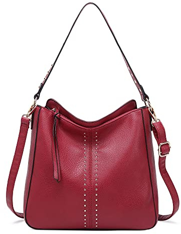 Montana West Hobo Bag for Women Designer Ladies Bucket Totes Purse Handbags Chic Shoulder Bag,MWC-HB-128-RD
