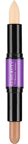 CCbeauty Cream Highlight and Contour Stick, Dual-Ended Contouring Highlighter Stick Makeup, Face Shaping Makeup Foundation, Lightweight, Blend Smooth, Colour Corrector Concealer Stick, Light/Medium