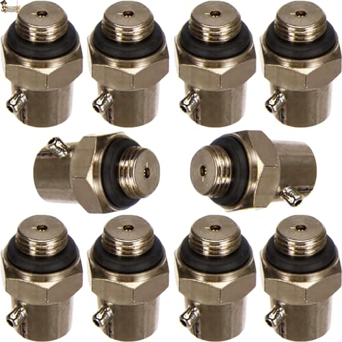 BricoLoco.com Llave de purga para radiador con válvula de salida orientable. ¡¡¡ PACK 10 uds.!!! Purgador radiador con tornillo de apertura y cierre. Rosca macho 1/8”. (10)