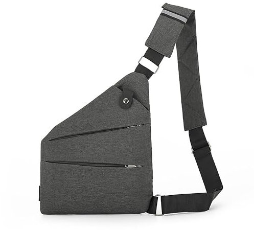 JXCTNNU Brusttasche Upgrade Diebstahlsichere Tasche Anti-Diebstahl Sling Bag Multipurpose Rucksack Diebstahlsichere UmhäNgetasche Wasserresistent Viele Taschen Herren und Damen (Grau)
