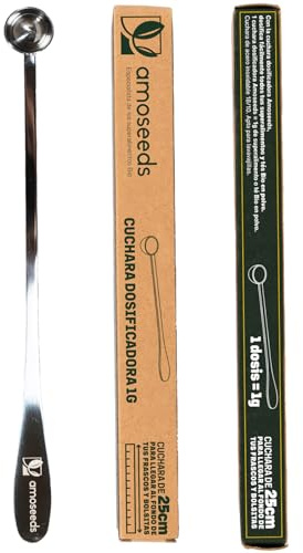 Cuchara dosificadora para té | Dosis de 1 gramo | Acero inoxidable 18/10 | Primera Calidad (25 cm)