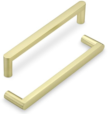 SYZOW 6 stycken möbelhandtag antik mässing skåphandtag kökshandtag 96 mm hålavstånd lådor handtag zinklegering för köksskåp (guld)
