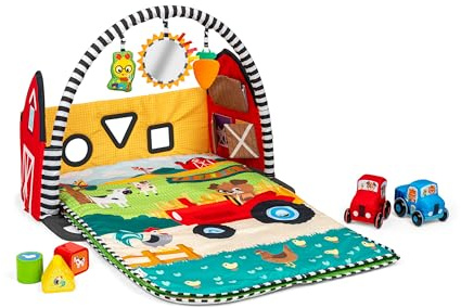 Baby Einstein Spielbogen Baby Spielmatte Farm Explorers, mit extra großer Spielmatte, Aktivitätsspielzeug mit Formensortierer, Alter: 0 Monate bis 4+ Jahre