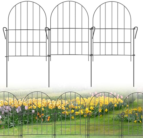 SWAWIS 12 Pezzi Recinzione Giardino Esterno 42x31cm Ringhiera per Esterni Rete Metallica per Recinzioni Recinzione Giardino Recinzione Modulare per Esterni Cortile Aiuola Giardino Laghetto