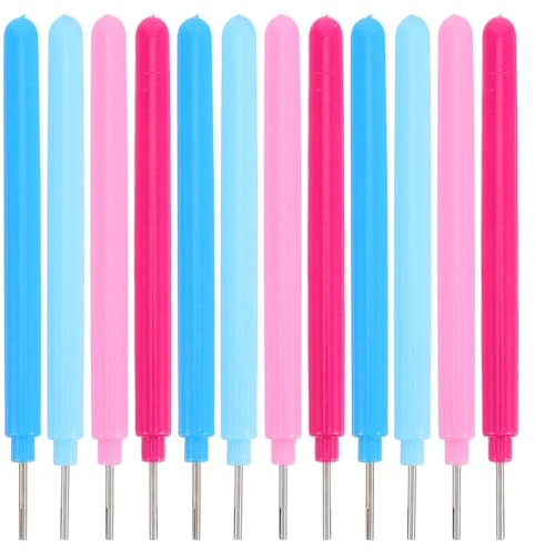 jojofuny Kit de Herramientas para Hacer Papel Quilling de 16 Piezas, Bolígrafos Ranurados y Punzón para Quilling, Colores Azul, Rosa Fucsia y Rosa, Adecuado para Manualidades y Proyectos