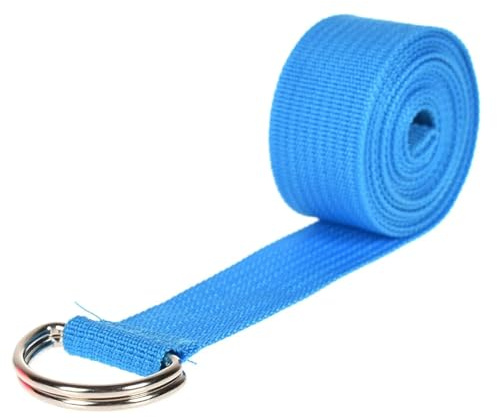 Yogabält, yoga, elastiskt band, D-ring, fitness, motion, rep, kropp, design, motstånd, bälte för stretchövningar (blå)
