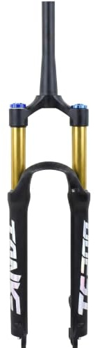 Mountain Bike Fork, 1/8 Tapered MTB Air Suspension Front Fork, 27.5 Inch 120mm Travel, 100mm Hub Spacing Quick Release Axle, Manual Remote Lockout, Fits 26 & 27.5 Inch Wheels for XC Cycling