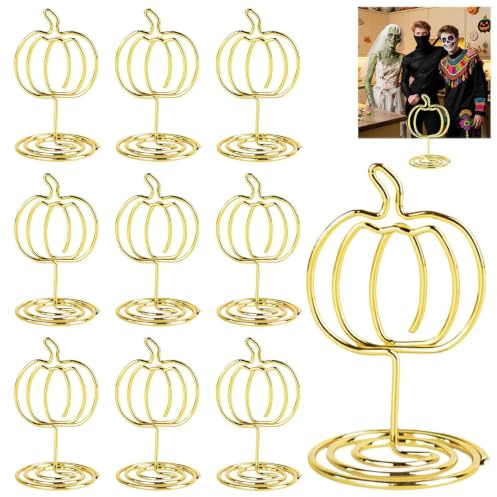 Bordskortshållare bordsdisplay skördebordsuppsatser | Guldpumpa bildhållare för Thanksgiving födelsedagsfest restaurang matsal galleri kafé hotell
