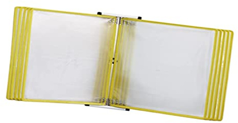 10 Dubbelsidiga Fickor PVC Metall Väggsystem(Yellow)