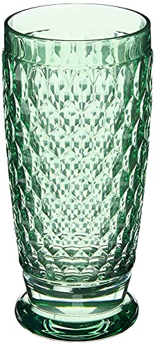 Villeroy & Boch Boston Green Crystal Highball Glasses, Set of 4
