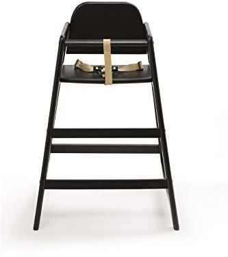 Safetots Simply Stackable High Chair Wooden, Black, Highchair for Baby and Toddler, Stylish and Practical, Baby Highchair