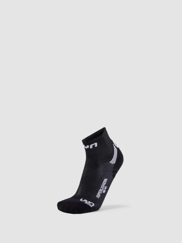 UYN Man Run Superleggera Socks, Calze Da Corsa Uomo, Black/Pearl Grey, 39-41