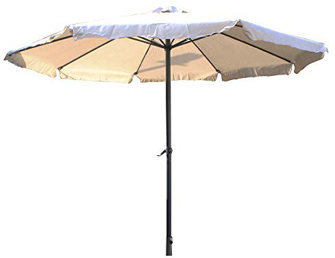 Kormax - Parasol Metal con Manivela, 3 Metros diámetro -Color Beige