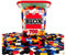 Simba 104114200 - Blox 700 Bausteine für Kinder ab 3 Jahren, 8er Steinebox mit Grundplatte, vollkompatibel, farblich gemischt, Schwarz