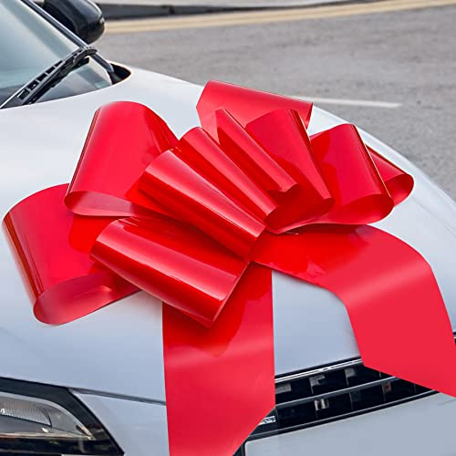 LUCKYLIFE Fiocco gigante rosso per auto, 76,2 cm, grande fiocco regalo per auto, compleanno, Natale, adatto per molte occasioni, impermeabile, decorazioni per interni ed esterni