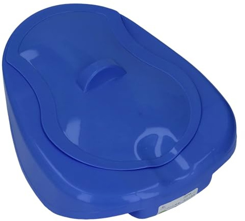 Heavy Duty Bedpan with Lid for Adults, Plastic Urinal Bedpan in Dark Blue for Elderly Care