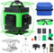 Lepmerk 16 Linien Laser Level, 4x360° 4D Green Beam Cross Line Laser Level Self Leveling Tool mit 2 wiederaufladbaren Batterien, 360° horizontale und vertikale Linie mit Wandhalterung/Fernbedienung