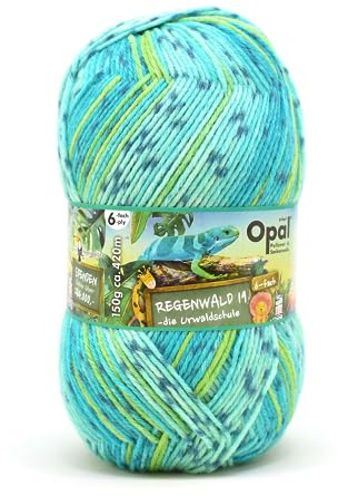 Opal Regenwald 19 (420m) 6-Ply Yarn - Wool-Blend, for Knitting Warm Socks with a Unique Colour Patterns, 11347, 1 x 150g