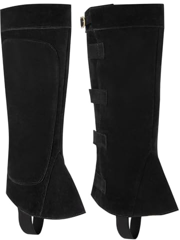 FORNYIN Pirate Boot Cover Men Faux Leather Medieval Renaissance Boot Covers for Halloween Cosplay Costume Black