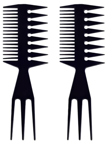 Reccisokz Peine 3 En 1,Peine Para Barba Para Hombre,Peine Para El Cabello De Hombre,Juego De Peine De Dientes Anchos,Peine Desenredado Para Hombre,Peine Antiestático,Peine De Peluquería