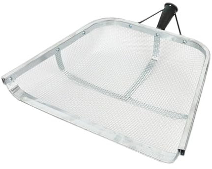 Pala de tamiz de grano – Tamiz de suelo de acero inoxidable | Tamiz ligero de tierra de jardinería | Cuchara de para tamizar tierra, jardinería y deshierbe