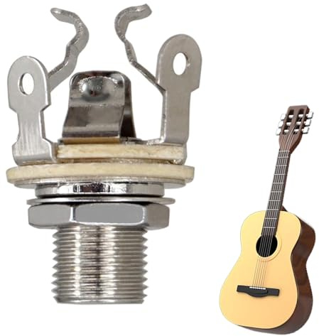 Guitar Jack Socket Copper Construction Full-Contact Output Jack Socket Silver 4-Contact Stereo Jack for Electric Guitar Bass Speakers Audio Amplifier