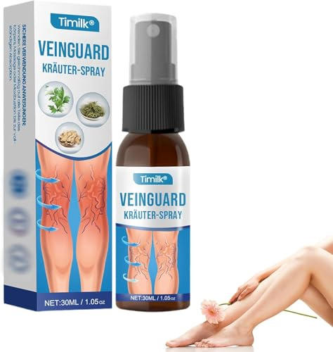Timilk VeinGuard Spray apaisant à base de plantes 30 ml - Spray Veinhealing - Spray naturel pour les jambes - Améliore l'apparence des jambes