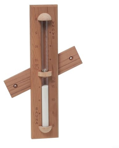 GANCEI Temporizador de arena de la sauna de los instrumentos de los accesorios de la sauna con la arena blanca para 15 minutos exactos, los 34cm