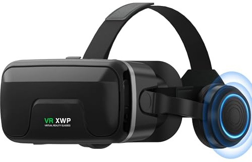 XWP Visore Realtà Virtuale 3D Con Cuffie, Occhiali VR Con Lenti HD Per Smartphone, Esperienza Immersiva Per Giochi E Film, Compatibile Con iPhone E Android (4,7–7,2), Regalo Per Amici E Famiglia