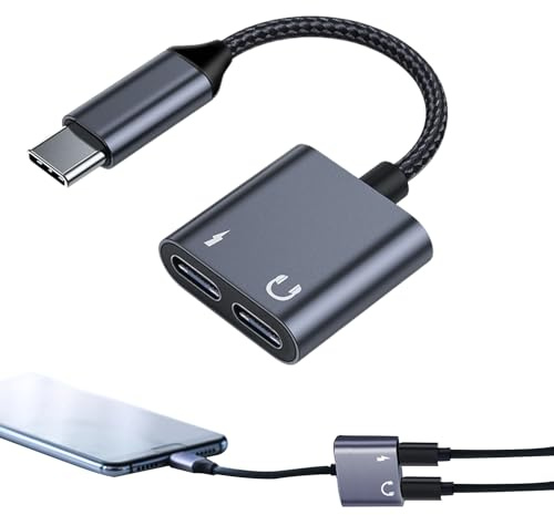 Générique 3,5 mm USB C-adapter | ljuddongelomvandlarkabel | 2-i-1 hörlursadapter, USB typ C snabbladdningskabel, ljudkabel för telefoner och surfplattor