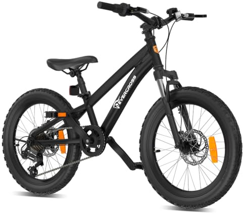 EVERCROSS EM5 VTT Enfant 20 Pouces, Vélo Junior 7 Vitesses pour Garçon et Fille (120-160cm), Cadre Aluminium Léger avec Suspension Avant & Freins à Disque, Selle Réglable, Charge Max 80kg