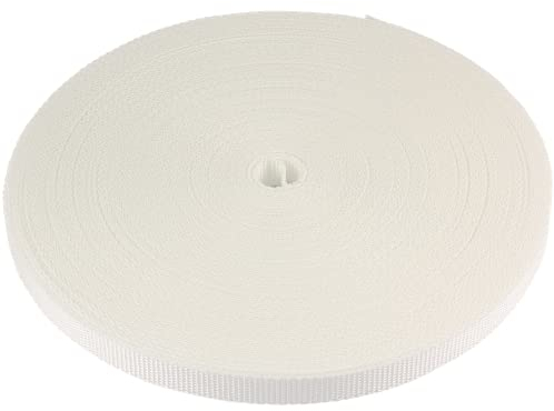 Gurtband 23mm Breite Farbe weiß 50m-Rolle Rolladengurt für Rolladen an Tür & Fenster reißfest & UV-beständig [50m22weiss]