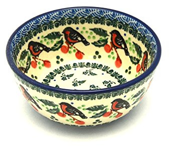 Polish Pottery Bowl - Ice Cream/Dessert - Red Robin