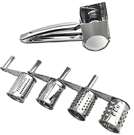 LOVIVER Moulin à Râper, Râpe à Fromage Rotative en Acier Inoxydable Manuelle, Déchiqueteuse de Légumes Efficace, Ustensile de Cuisine Facile à Utiliser et à Nettoyer - A