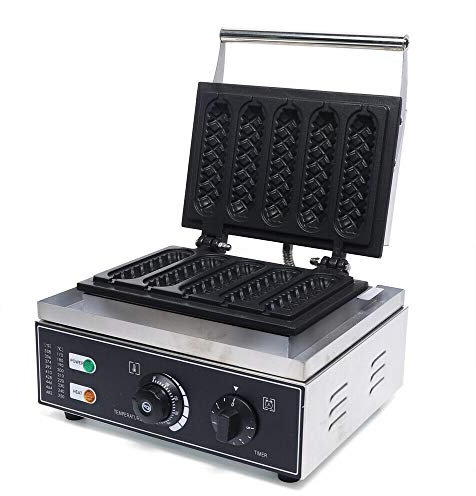 Hot Dog Gaufrier Gaufres commercial 1500 W Housing avec réglage de la température et plaques anti-adhésives Hotdog