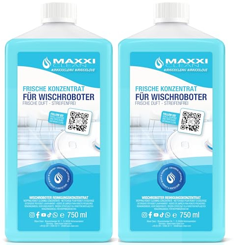 Maxxi Clean | 2x 750 ml Bodenreiniger mit Frische-Duft | geeignet für alle Wischroboter | Universal Reiniger Konzentrat | Wischflüssigkeit für Boden, Parkett, Fliesen | Saugwischer-Reinigungsmittel