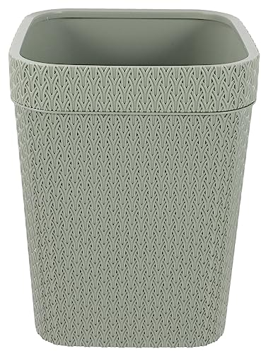 Yardwe Trash Bin Wastebasket Plastic Waste Basket Unique Square Trash Can Garbage Bin Kitchen Rubbish Container Waste Paper Bin for Home Office Bedroom Bathroom Kitchen Wastebasket