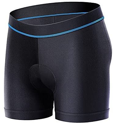 Sportneer Herren Radlerhose Gepolstert, Schwarz, M, Radfahren, Training, Boxershorts, Einfarbig, Mittlere Taille, Mittlere Oberschenkellänge, Spring/Sommer