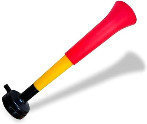 FUN FAN LINE - Förpackning Vikbara (Infällbara) och Anpassningsbara Vuvuzela Trumpeter | Kombinera 3 Färger | 108 DB Signalhorn för Fotboll, Konserter och Evenemang