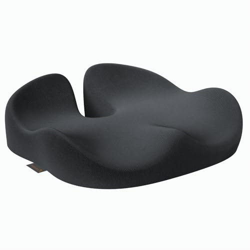 ProtoArc Sitzkissen Bürostuhl, Ergonomisches Sitzkissen, Memory Foam Kissen für Rollstuhl, Auto, Ganztägiger Komfort - Schwarz