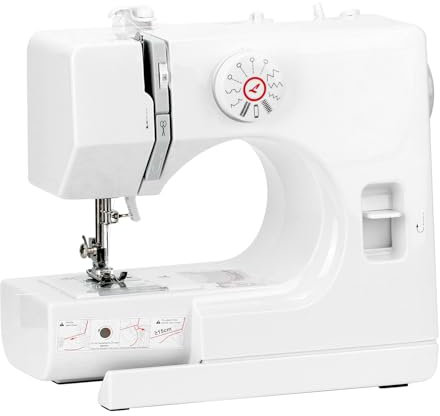 QWORK® Nähmaschine für Anfänger - 12 Stiche - Doppelte Geschwindigkeit - Freiarm zum Nähen von Ärmeln - LED Licht - inklusive Nähset