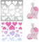 UNICRAFTALE Metallschablone Herz Ausschnitt Schablone Zeichen Metall Vorlage Edelstahl Tagebuch Schablonen Geometrische Vorlage Malschablone Für Heimwerker Scrapbooking Fotogravur Schmuck