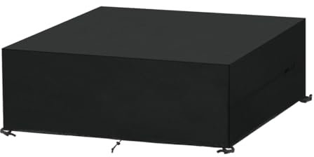 SanGlory Funda para Muebles de Jardín, Resistente Oxford Cubierta de Muebles de Exterior, Impermeable, Anti-Viento, Anti-UV Cubierta de Mesa, Funda Protectora para Mesa y Sillas, 230x110x75cm