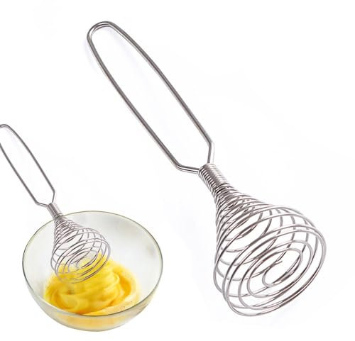 Wire Whip Egg Beater - Spiral Hand Whisk, Stainless Steel Spiral Whisk, French Style Spring Whisk, Sauce Hand Mixer Egg Whisk for Kitchen, Cooking, Beating, Mixing,