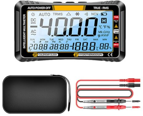 DollaTek 3-i-1-smart multimeter evig kalender temperaturhygrometer 4 000 räkningar digital ACDC ström-spännings-motstånd kondensatortestare